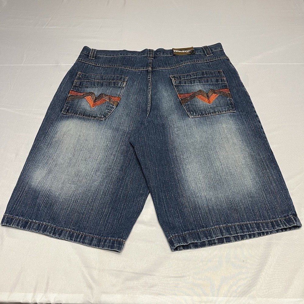 Vintage Evolution In Design Denim Shorts Jorts Mens Fits 38 Baggy Wide Leg Y2K